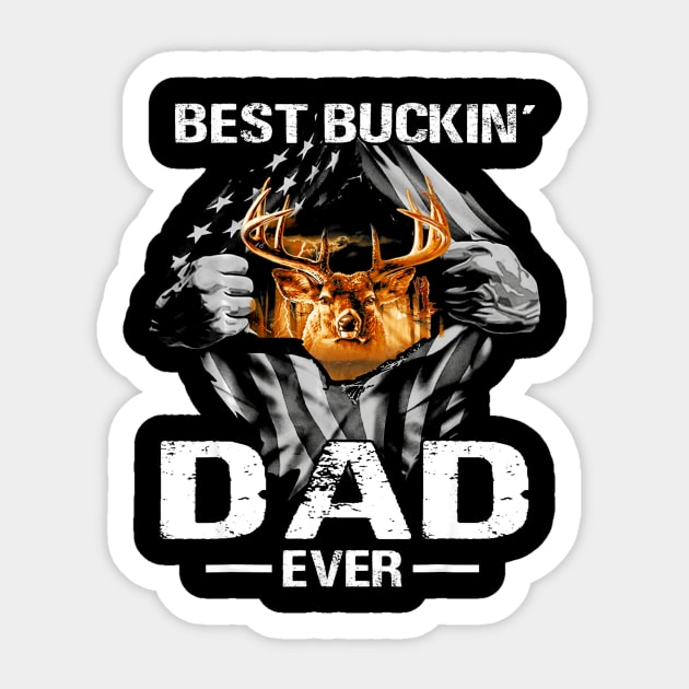 Best Buckin Dad Ever Deer Hunting Bucking Father Sticker by Kiwistore